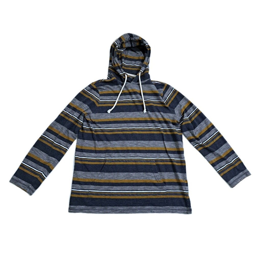 Urban Pipeline Hoodie Shirt Medium Lightweight Spring Striped Brown Gray Surfer